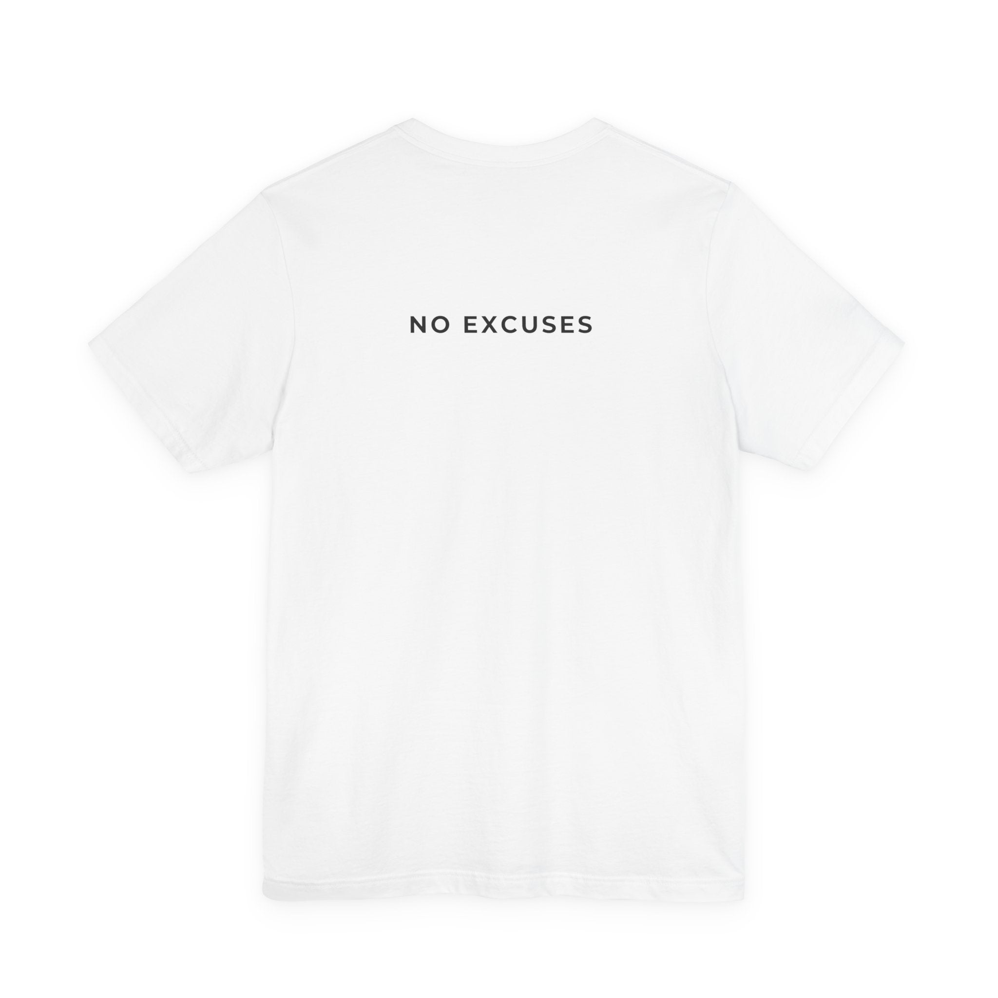 No Excuses White Tee | Motivational Gym & Fitness T-Shirt for Men — Pineiro