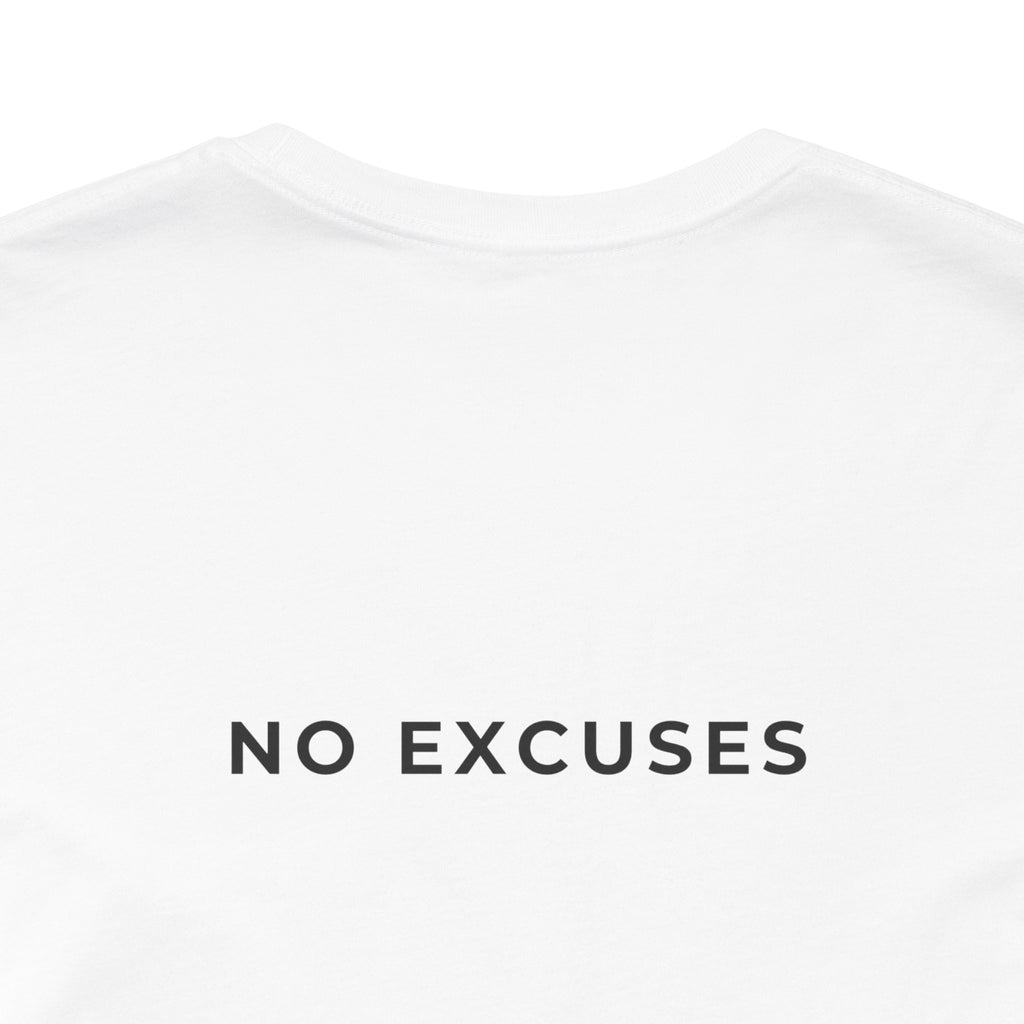 No Excuses White Tee | Motivational Gym & Fitness T-Shirt for Men — Pineiro