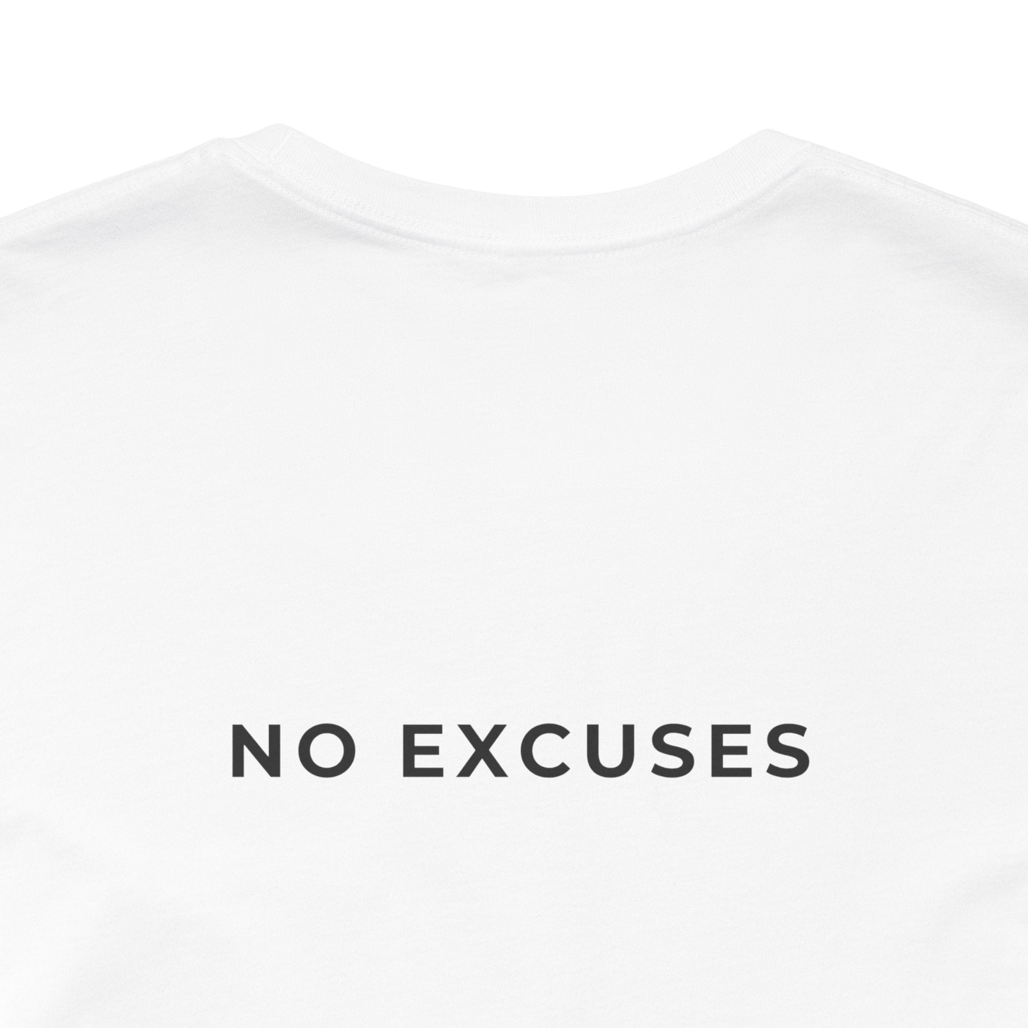 No Excuses White Tee | Motivational Gym & Fitness T-Shirt for Men — Pineiro