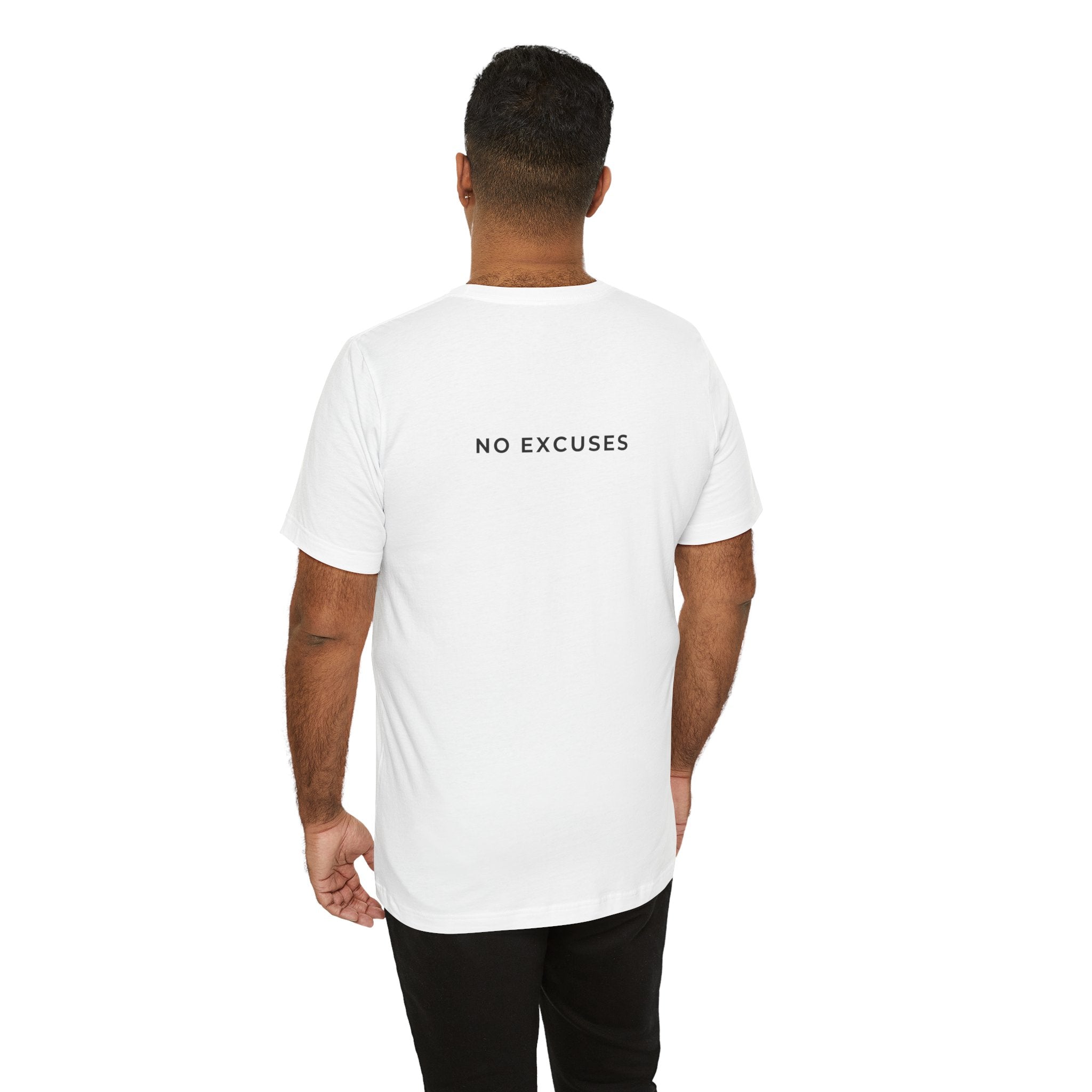 No Excuses White Tee | Motivational Gym & Fitness T-Shirt for Men — Pineiro